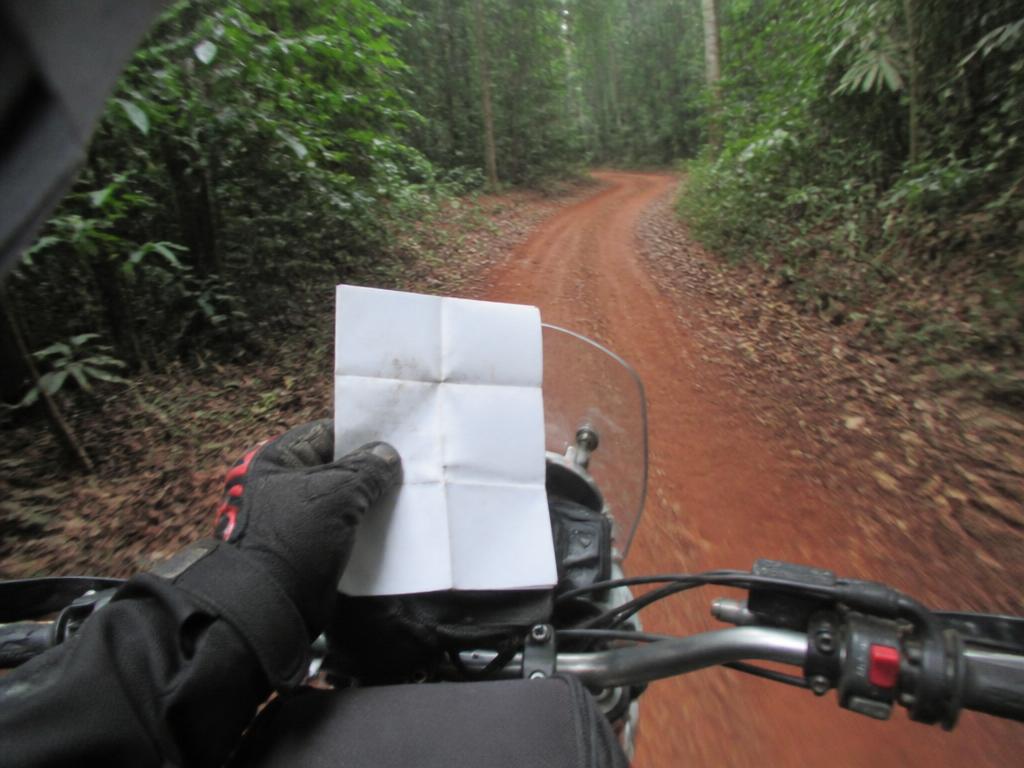 Motards en course de régularité sur une route de Guyane au coucher du soleil